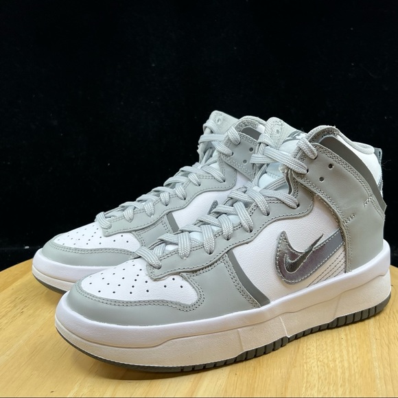 WMNS Nike Dunk High Up Light Smoke Grey White Silver DH3718-106 Women's 6.5 - Picture 2 of 10